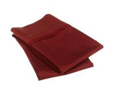 Superior - Juego de fundas de almohada 51 x 76 cm muy grande, de algodón de 1000 hilos, color rojo burdeos a rayas