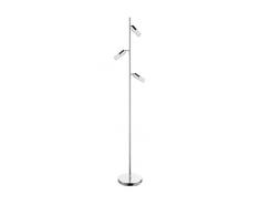 WOFI lámpara de pie, 3-techo Atkins 3 x LED/5 W, 22 x 143 x 22 cm, 3000 K, 400 lm, eficiencia energética de clase a + con interruptor, cromo 3729,03,01,0000