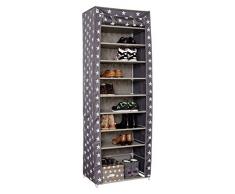DE LA TIENDA. IT 753177 zapatero con 10 baldas, estrellas de decoración, de poliéster, 175 x 60 x 40 cm