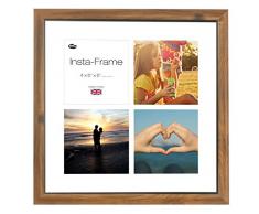 Inov8 16 x 40,64 cm Insta-Frame Marco para Instagram 4/de estampado a cuadros de fotos con paspartú blanco y blanco con borde, rústico de teca