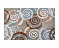 Alfombrilla LifeStyle 100406 Espirales, felpudo antideslizante y lavable, ideal para la entrada, el armario o la cocina, 50 x 75 cm, gris / marrón / beis