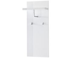 Robas Lund 52122W1 Sydney - Perchero de pared (con ganchos, 51 x 121 x 25 cm), color blanco y plateado