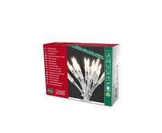 Konstsmide 6304-103 - Mini guirnalda de bombillas led (100 diodos de blanco cálido, 230 V, para interiores, cable transparente), diseño retro