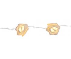 Best Season 726-29 - Cadena de luces LED (15 LEDs, 2,1 m de longitud, con pilas, con temporizador), diseño de rosa en cesto, color blanco