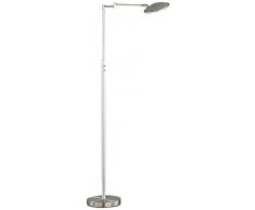 WOFI lámpara de pie, 1-lámpara de techo, Serie Lou, 1 x LED, 6 W, 18-19 V, altura 137,5 cm Diámetro 25 cm, 6000 Kelvin, 540 lúmenes, níquel mate 3468,01,64,0000