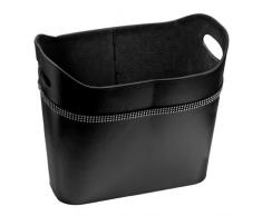 Premier Housewares - Caja de almacenaje ovalada con cenefa de pedrería, color negro