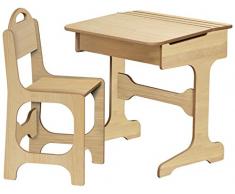 Planteles escritorio con silla, madera de arce Natural