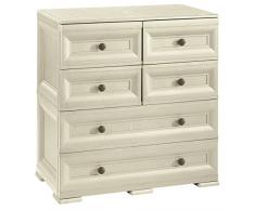 Tontarelli 8086063210 Omnimodus - Cajonera (2 + 4 cajones, 79 x 43 x 85,5 cm), color crema