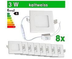8 x SMD 2835 LEDVero funda utlrafina Panel LED 3 W cuadrado luz blanca fría luz ultrafino para techo