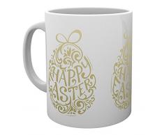 Feliz Pascua huevos de Pascua de la taza