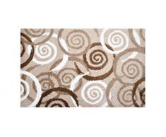 Alfombrilla LifeStyle 100352 Espirales, felpudo antideslizante y lavable, ideal para la entrada, el armario o la cocina, 50 x 75 cm, marrón / beis / blanco