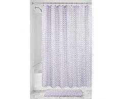 InterDesign Maddie Cortina de baño textil | Cortina para baño de 183 cm x 183 cm para bañera y plato de ducha | Cortina de ducha de tela de diseño alegre | Poliéster violeta