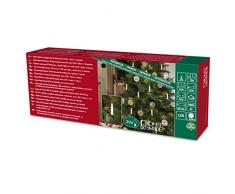 Konstsmide 1177-000 - Iluminación para árbol de Navidad (sensor de luz, programador de 6 h, 20 diodos de color blanco cálido, funciona con 3 pilas AA de 1,5 V no incluidas, cable verde)