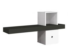 Over Home Consola Recibidor, Madera, Blanco y Gris, 80 x 25 x 46 cm