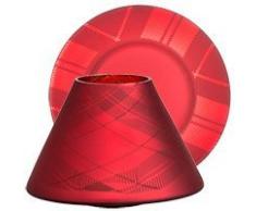Yankee Candle 1521358 Tartan Flicker SML S/T pantalla de lámpara Set, cristal, rojo, 11.8 x 11.8 x 8.2 cm