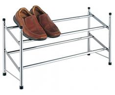 EHC extensible de dos pisos cromado zapatero soporte organizador,