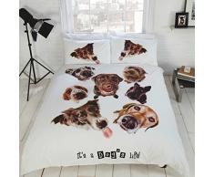 ES una vida de perro Tamaño King Cama de matrimonio juego de funda de edredón y funda de almohada infantil, diseño de animales de diseño nuevo