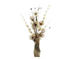 Flourish 725860 E13 – Florero con marrón y crema flores artificiales,, color beige beige, 80 cm, grande