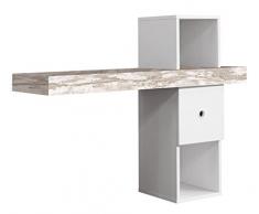 Over Home Consola Recibidor, Madera, Blanco Vintage, 80 x 25 x 66 cm