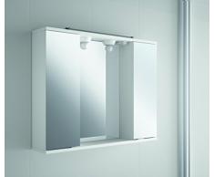 The Living Design Volta Armario con 2 Puertas con Espejo, Madera, Blanco, 63x80x15.6 cm