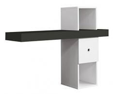 Over Home Consola Recibidor, Madera, Blanco y Gris, 80 x 25 x 66 cm