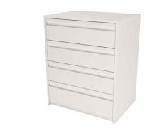 Samblo Kai - Cajonera de melamina con 4 cajones (varios colores y tamaños) de 60 cm de ancho, color blanco