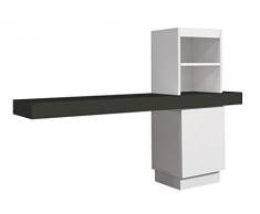 Over Home Consola Recibidor, Madera, Blanco y Gris, 100 x 25 x 72 cm