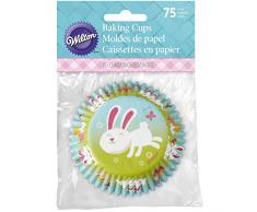 Wilton – Moldes para Cupcakes de conejo de Pascua, multicolor, Pack de 75