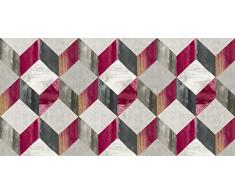 Vilber Gran Chef Cubik Alfombra, Vinilo, Rojo, 50x140x0.2 cm
