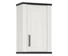 Muebles To Go Provence 1 puerta armario de pared, madera, Whitewash acabado de alerce/oscuro Chocolate