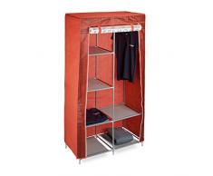 Relaxdays Armario Plegable, Metal, Rojo, 42.5 x 83.5 x 161 cm
