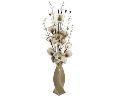 Flourish 721510 PT-30 antílope Jarrón con diseño de café, color crema y marrón flores artificiales, 80 cm