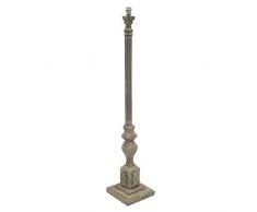 Better & Best-Lámpara de suelo de madera, con columna bajo copa, con peana cuadrada, color madera natural