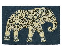 Elefante Entryways – Felpudo antideslizante Fibra de coco Felpudo, azul