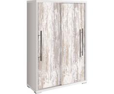 Over Home Armario, Madera, Blanco y Vintage, 122x80x35 cm