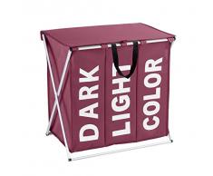 Wenko 62090100 Trio Top cesto para ropa en poliéster 67,5 x 58,0 x 4,5 cm., plástico, granate, 28 x 28 x 18 cm