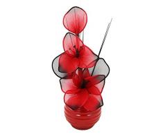 Flourish 813 – Jarrón con flores de 726713 Rojo/Negro Artificial flor de nylon, pequeña, 32 cm, color rojo