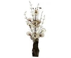 Flourish 725648 E13 – Florero con marrón y crema flores artificiales,, color beige beige, 80 cm, grande