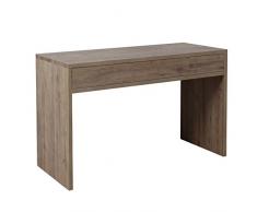 Nordseven Escritorio con Cajón, Microfibra, Roble Envejecido, Individual, 110x45x75 cm
