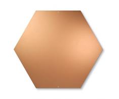 first4magnets hexagonal Pizarra magnética C/W 10 Imanes, Color Cobre (440 x 380 mm), color plateado