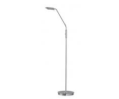 WOFI Lámpara de Pie Integriert, 8 W, Nickel Matt/Chrom, 27 x 27 x 150 cm