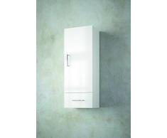The Living Design Granada Armario con 1 Puerta + 1 Cajón, Madera, Blanco Brillo, 94 x 36 x 24.1 cm