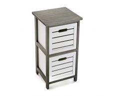 Versa 20620050 Cajonera 2 Cajones, Madera, Blanco, 30x32x60 cm