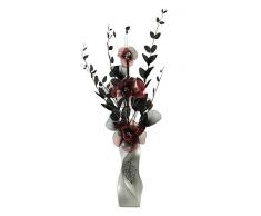725570 Flourish E13 – Florero con grande y negro flores artificiales, rojo, 80 cm, color rojo