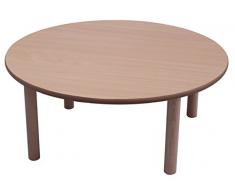 Mobeduc 600554.8H183 - Mesa infantil redonda, diámetro de 80 cm, talla 3, madera, color haya