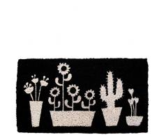 Laroom Felpudo, Fibra de Coco y PVC Base, Negro