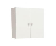 Samblo Senchi - Armario bajo de melamina con 2 puertas de 60 cm de ancho, color blanco