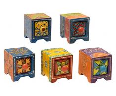 Amadeo Novell GE-100 Set de Joyeros y Cajón, Madera, Multicolor, 10x10x8 cm