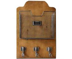 Carrick – Estante de pared con madera de haya diseño organizador para cartas y ganchos 45 x 10 x 30 cm, multicolor