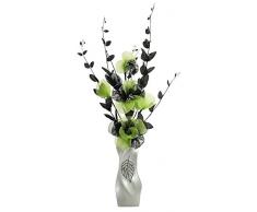 Flourish 724771 E13 – Florero con Flores Artificiales Color Verde Lima/Negro, Color Verde/Negro, 80 cm, grande